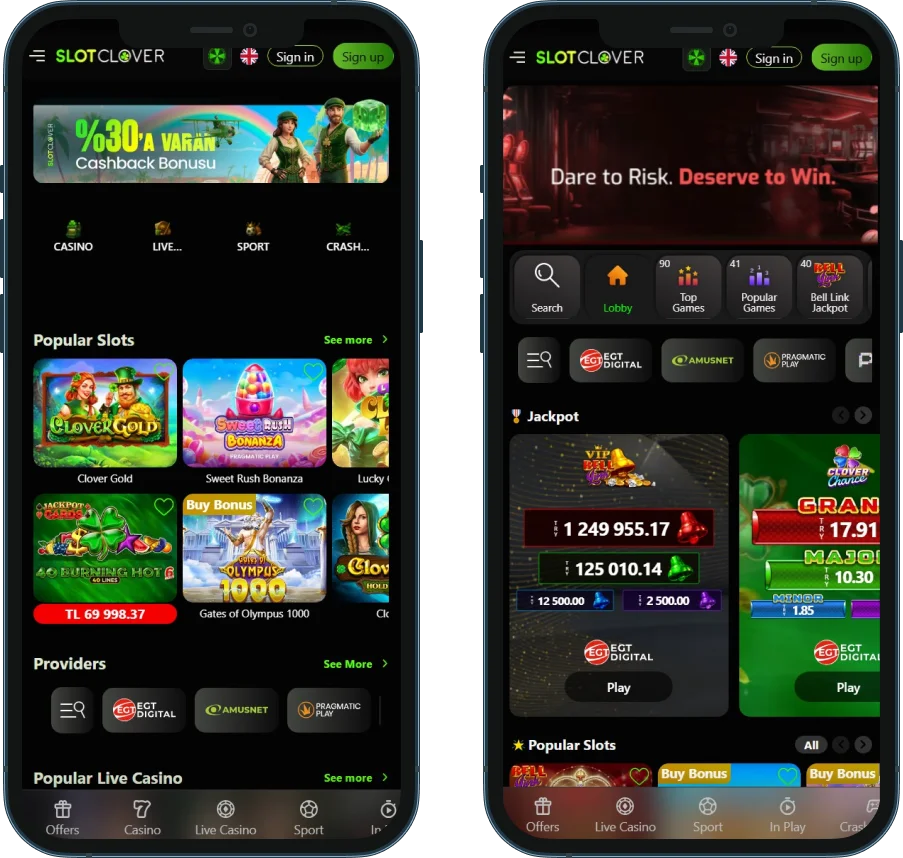 SlotClover Mobile Experience
