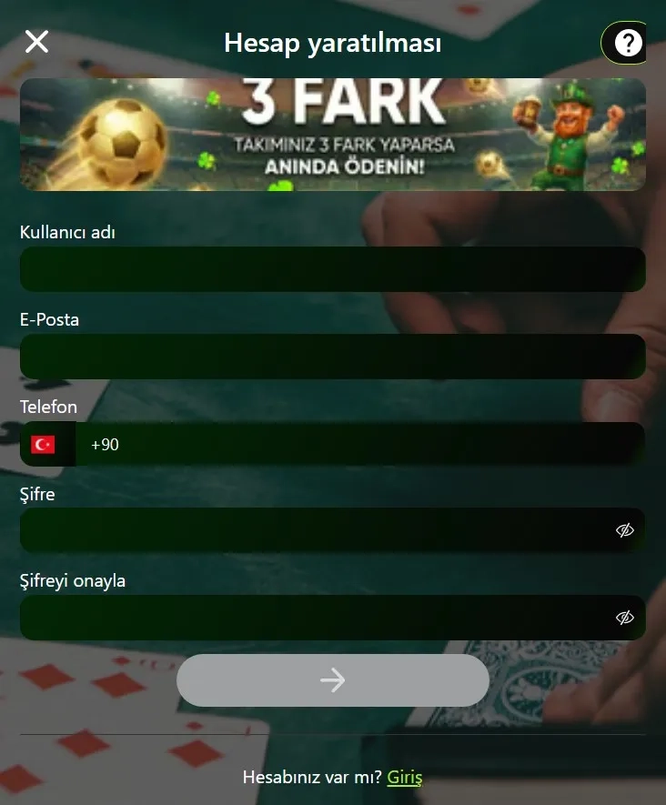 2 Dakikada SlotClover hesabı aç