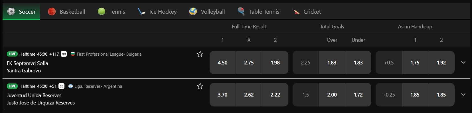 Sports and E-sports Betting